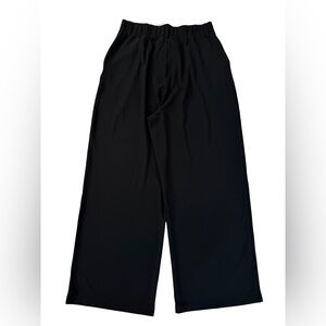 NWT Halara High Waisted Wide Leg Micro Waffle Work Pants Black L Regular